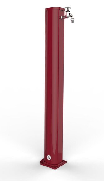 Fontana da Giardino In Alluminio JOLLY A 695, con Rubinetto Porta gomma , Dimensioni 16,5x15xh 115 cm - peso 7 kg, Garantita Colore Rosso