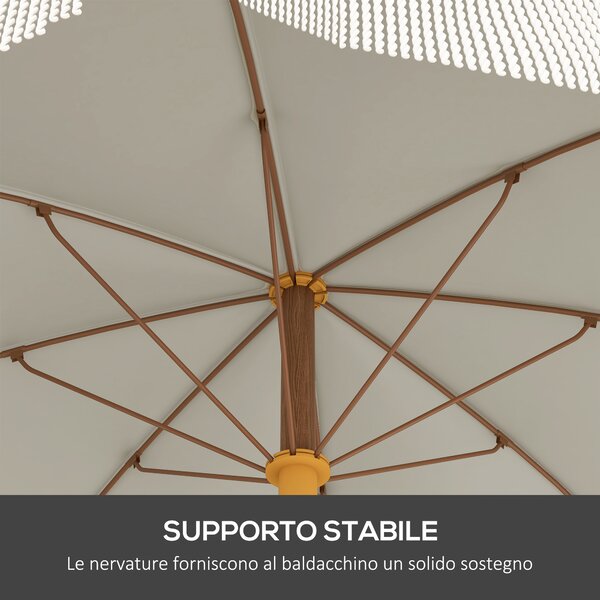 Outsunny Ombrellone da Spiaggia Salvaspazio con Protezione UV40+ e Borsa di Trasporto, Crema