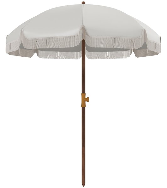 Outsunny Ombrellone da Spiaggia Salvaspazio con Protezione UV40+ e Borsa di Trasporto, Crema