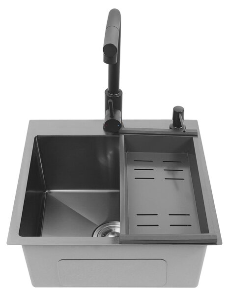 Rubinetto da cucina nero - Acciaio inossidabile con rivestimento nanotecnologico - Rubinetto estraibile