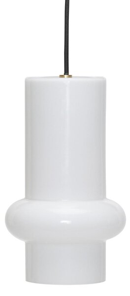 Lampada a sospensione Hübsch, Pilule Down, dimmerabile, Bianco, Soggiorno, Vetro, Scandinavo