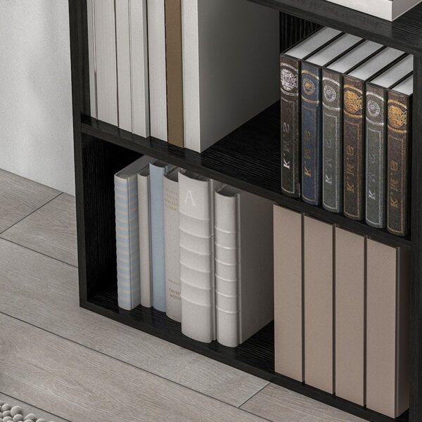 HOMCOM Libreria con 2 scomparti e ripiano regolabile, 60x24x63 cm, Nero | Aosom Italy