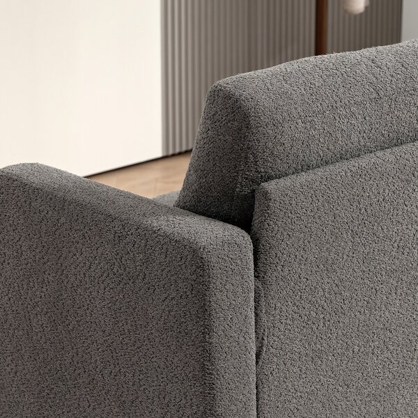 HOMCOM Divano 2 posti in ciniglia con cuscini sfoderabili, 133x70x80 cm, Grigio scuro | Aosom Italy