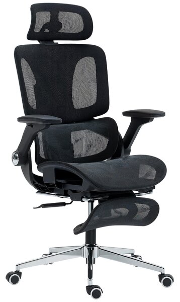 HOMCOM Sedia ufficio ergonomica con braccioli 4D e poggiatesta regolabile, Nero | Aosom Italy
