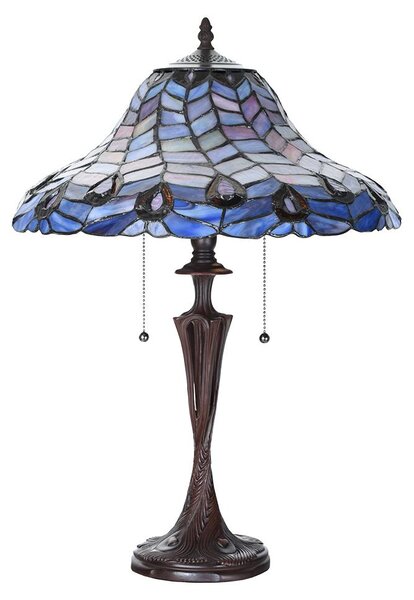 Lampada da tavolo Tiffany Clayre & Eef Ø 40x60 cm in vetro blu violetto