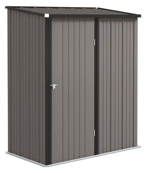 Outsunny Casetta da Giardino in Acciaio Porta Attrezzi con Catenaccio, 161.5x94.5x196cm, Grigio Chiaro | Aosom Italy