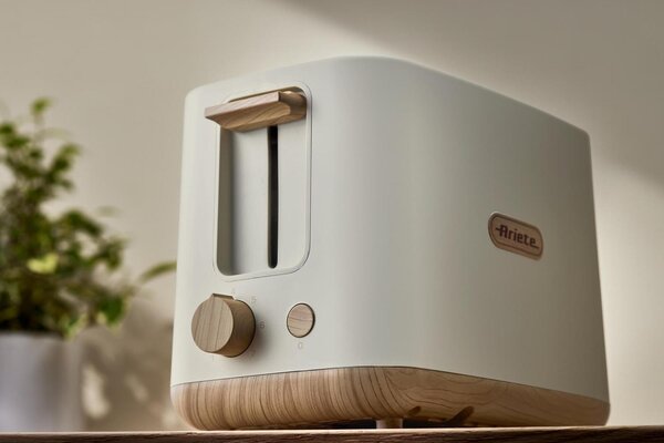 Ariete Tostapane con Pinze 2 Fette Potenza 760 Watt con 7 Livelli di Doratura colore Beige - 00C015706AR0 Breakfast Wood