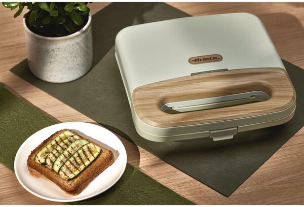 Ariete Tostapane Piastra per Toast e Sandwich Antiaderente Potenza 750 Watt colore Beige - 00C197106AR0 Breakfast Wood