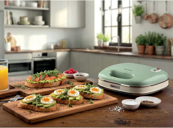 Ariete Tostapane Piastra per Toast e Sandwich Antiaderente Potenza 750 Watt colore Verde - 00C196304AR0 Sandwich Maker Vintage