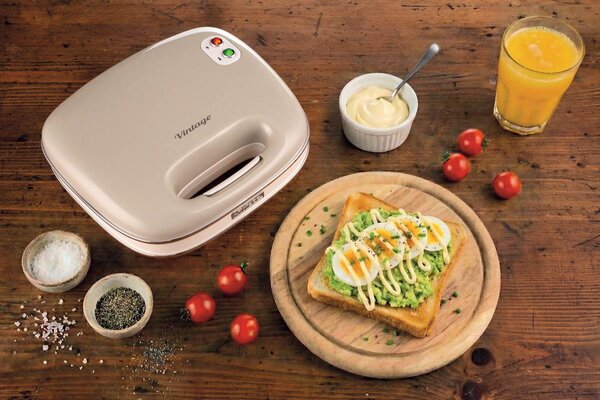 Ariete Tostapane Piastra per Toast e Sandwich Antiaderente Potenza 750 Watt colore Beige - 00C196303AR0 Sandwich Maker Vintage