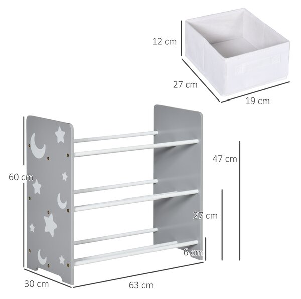 HOMCOM Cassettiera in Plastica Colorata per Cameretta con 3 Cassetti e Bordi arrotondati, Arredamento Casa e Asilo 37x37x56.5cm Rosa|Aosom Italy