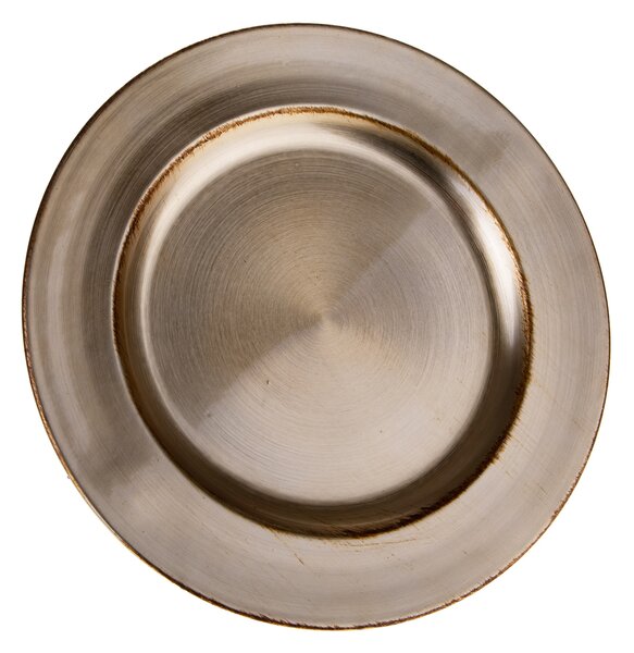 Set 12 Sotto Piatti Decorativi Ø28 cm Oro/Marrone