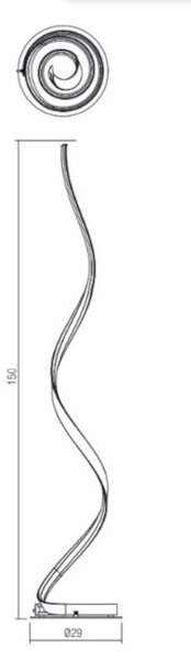Piantana moderna redo group torsion 01 4366 led dimmerabile - Redo Group