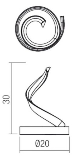 Abat-jour classica redo group torsion 01 4370 led metallo - Redo Group
