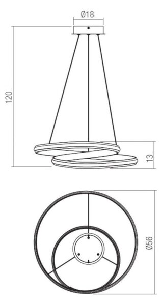 Lampadario moderno redo group torsion 01 4360 led alluminio dimmerabile - Redo Group