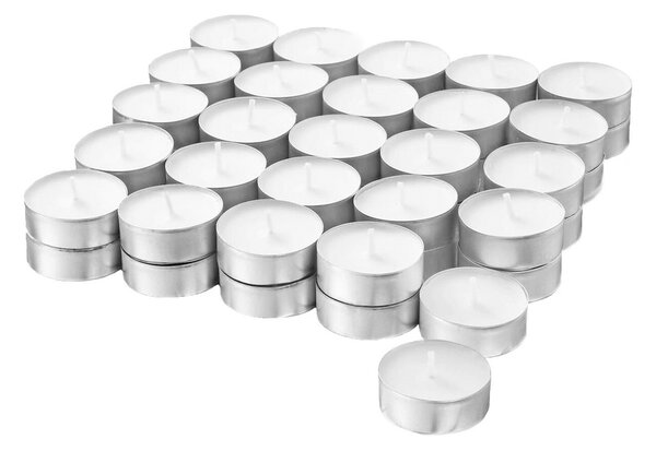 Candele Tealight bianche non profumate lumini durata 4 ore confezione da 50 pezzi