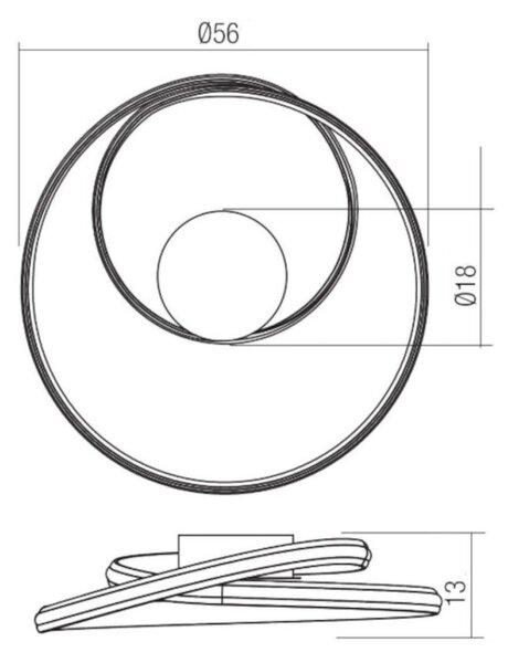 Plafoniera moderna redo group torsion 01 4357 led alluminio dimmerabile - Redo Group