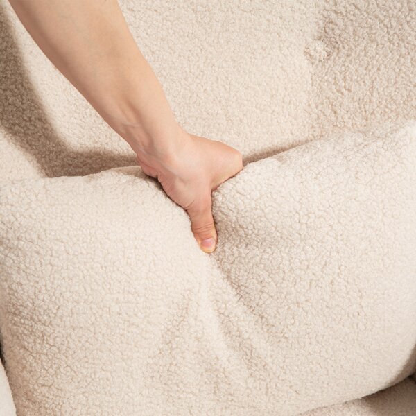 HOMCOM Poltrona con Rivestimento in Peluche, con Cuscino in Schiuma, Beige | Aosom Italy