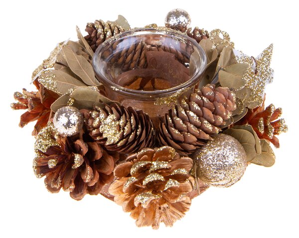 Set 4 con Tavola Natale con Stelle e Pigne Ø15 cm