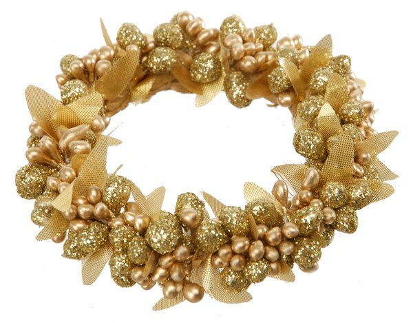 Set 6 Giro Candela con Bacche Ø10 cm Oro