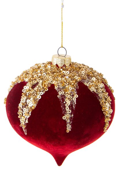 Set 4 Onion Velvet con Strass Ø10 cm Oro