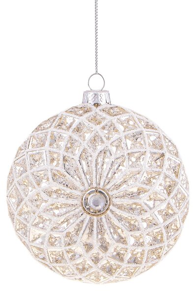 Set 4 disco con Strass Ø11 cm Bianco