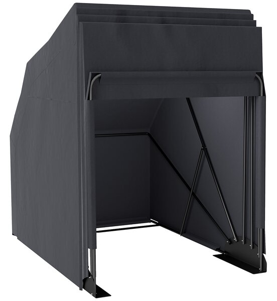 Outsunny Riparo per moto esterno in tessuto Oxford, con 2 finestre, 345 x 135 x 191 cm, Nero | Aosom Italy