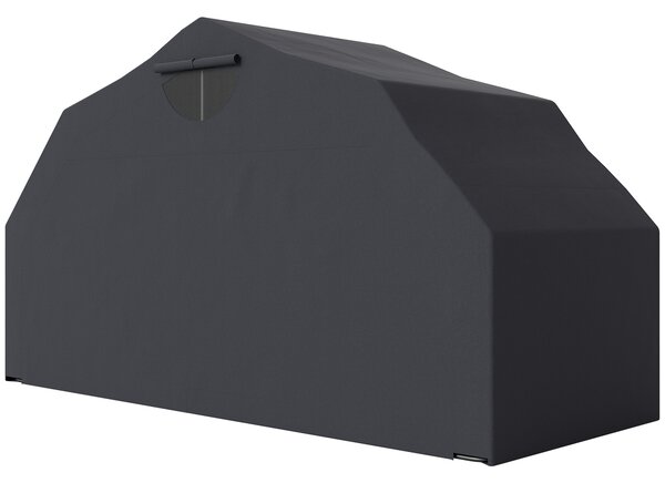 Outsunny Riparo per moto esterno in tessuto Oxford, con 2 finestre, 345 x 135 x 191 cm, Nero | Aosom Italy