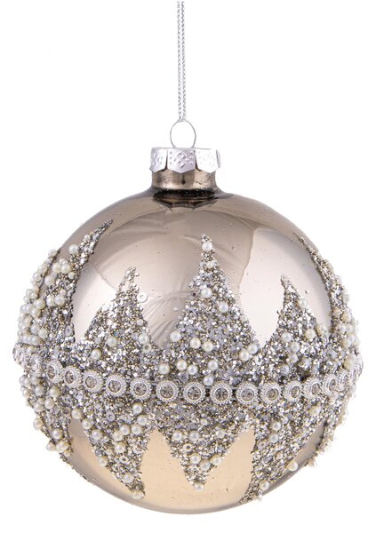 Set 4 Palline Decorative per Albero di Natale diamond Ø10 cm Silver