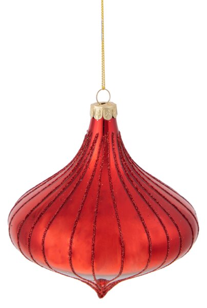 Set 8 Trottola Ø10 cm Rosso/Rosso Glitter