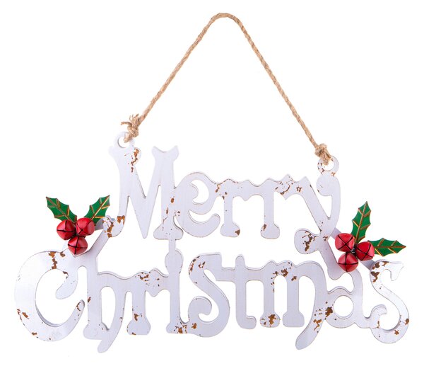 Decoro Merry Christmas H61 cm Bianco