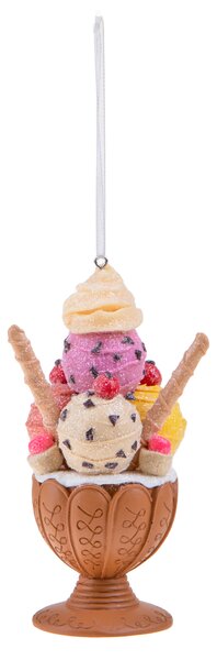 Set 2 Coppa Gelato Decoro 11,5 cm Bianco/Rosso/Verde