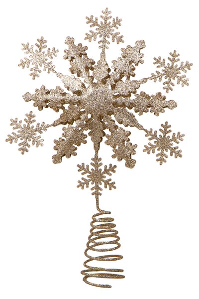 Set 2 Puntale Fiocco Neve 30,5 cm Oro