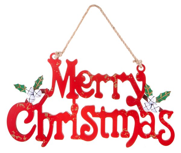 Decoro Merry Christmas H61 cm Rosso