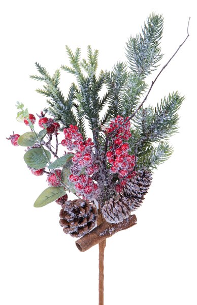 Set 6 Pick Natale con Cannella H41 cm Rosso/Verde