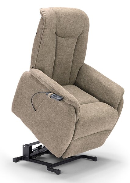 Poltrona Alzapersona Elettrica 2 Motori 76x96x105 cm in Tessuto Boston Fango