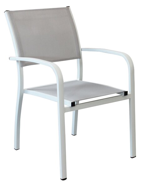TORRES - poltrona con struttura in alluminio verniciato bianco, antracite, taupe o tortora