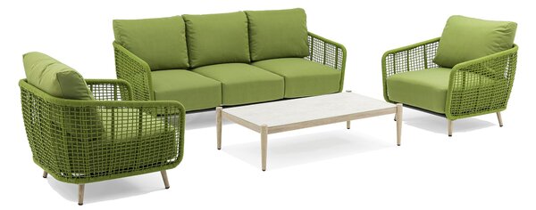 VERTIGO - salotto con struttura in alluminio verniciato blu o verde