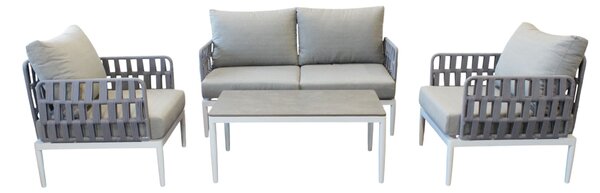 CASCADA - salotto outdoor con struttura in alluminio grigio chiaro, antracite o naturale