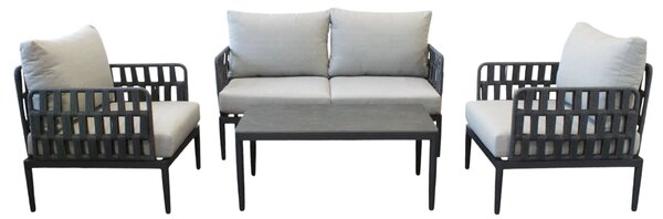 CASCADA - salotto outdoor con struttura in alluminio grigio chiaro, antracite o naturale
