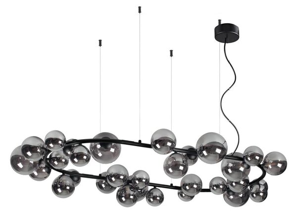 Ideal Lux - Lampadario LED su cavo PERLAGE 30xG9/3W/230V 143 cm nero/fumé