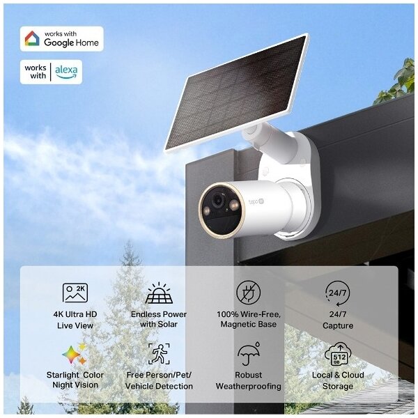 TP-Link - Telecamera solare per esterni IP66 Wi-Fi