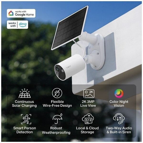TP-Link - Telecamera solare da esterno IP65 Wi-Fi