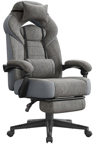 Sedia da ufficio ergonomica OBG077G01, con poggiapiedi, capacità di carico 150 kg, colore grigio