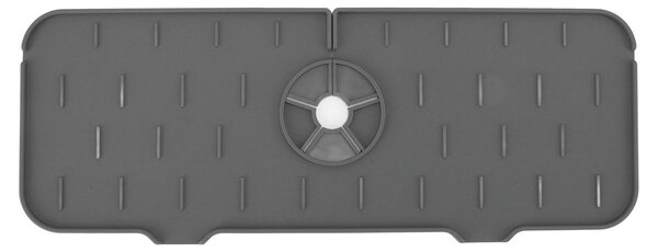 Tappetino in silicone per lavello, assorbente per l'acqua, ideale per asciugare stoviglie in cucina, colore grigio
