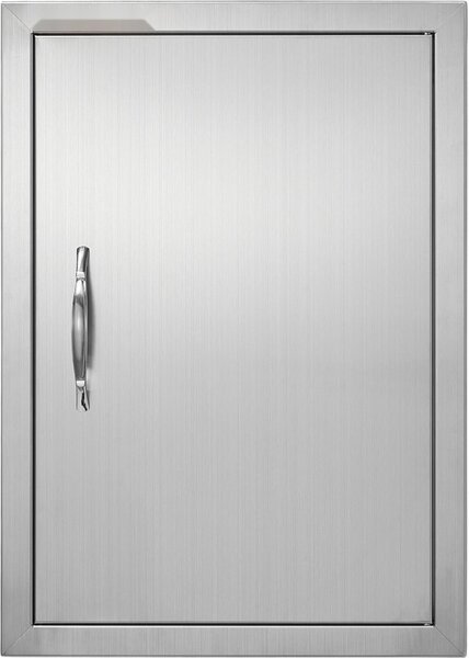 Porta per isola barbecue, 457 x 610 x 45 mm - Porta per cucina esterna in acciaio inox - Porta verticale a parete con maniglia - Montaggio a incasso - Stazione barbecue/armadio esterno