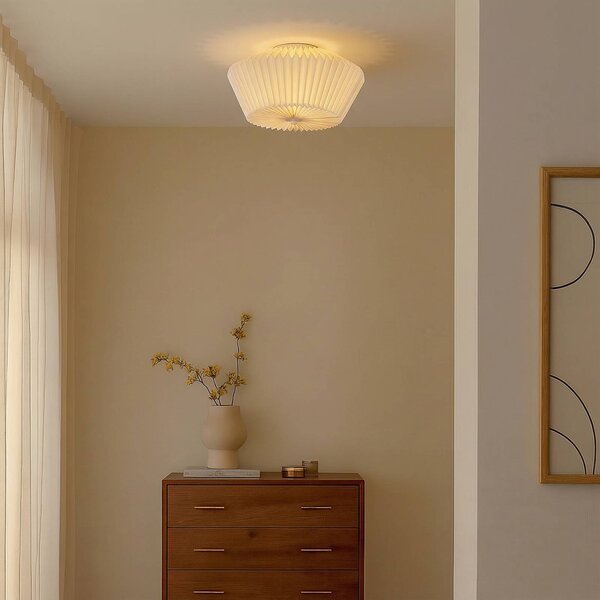 Plafoniera soffitto Magali Lindby, dimmerabile, Bianco / Opale, Soggiorno / Sala da pranzo, Carta / Lunolit / Lunopal, Plafoniera