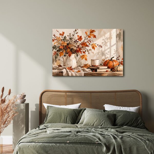 Quadro su tela – Natura morta autunnale con zucche