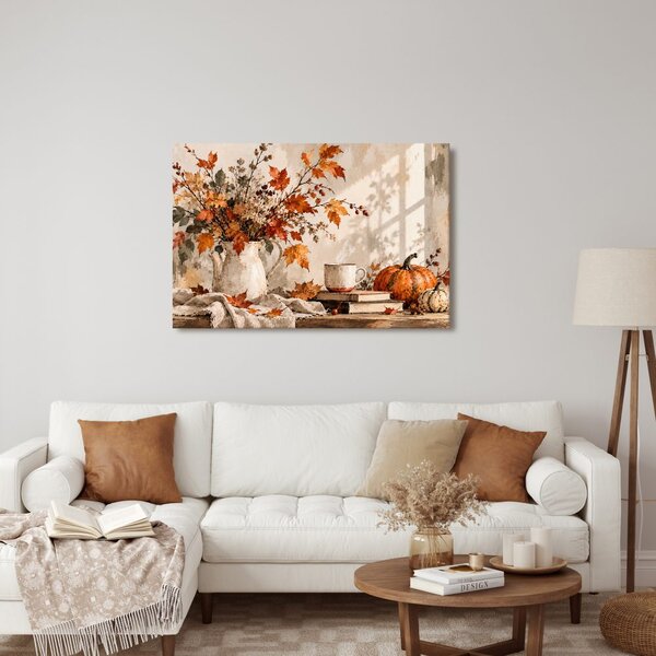 Quadro su tela – Natura morta autunnale con zucche