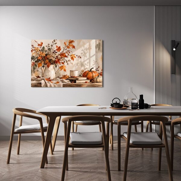 Quadro su tela – Natura morta autunnale con zucche